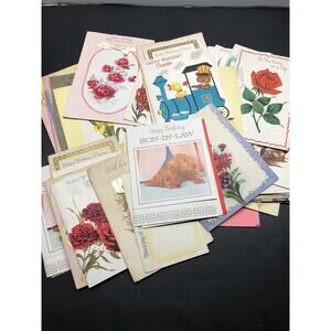 Lot of Vintage MCM Greeting Cards Ephemera 2 LBs Some Unused Scrapbook Journal